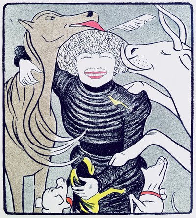 Severine (Caroline Remy) friend of the animals, from Le Rire, 8th April 1899, re-published in 70 Dessins de Cappiello, 1905 by Leonetto Cappiello